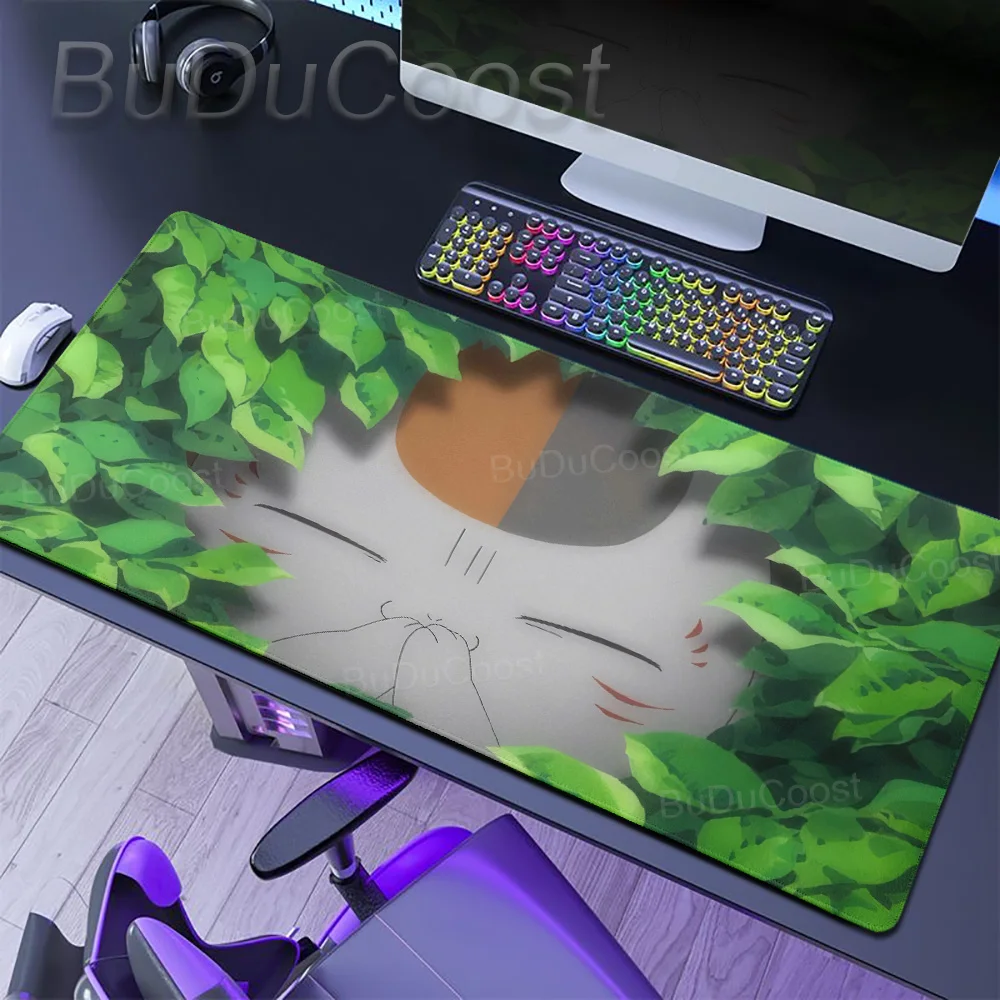 Anime Natsumes Book Of Friends Mouse Pad Cute Cat Deskmat HD Rubber Lock-Edge Non-Slip Tablepad PC Gamers Computer Keyboard Rug