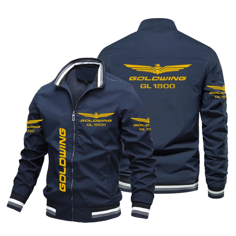 2024 New Men\'s Motorcycle Jacket Gold Wing GL1800 Print Jacket Biker Racer Team Club Jacket Fashion Bomber Jacket Men Clothing