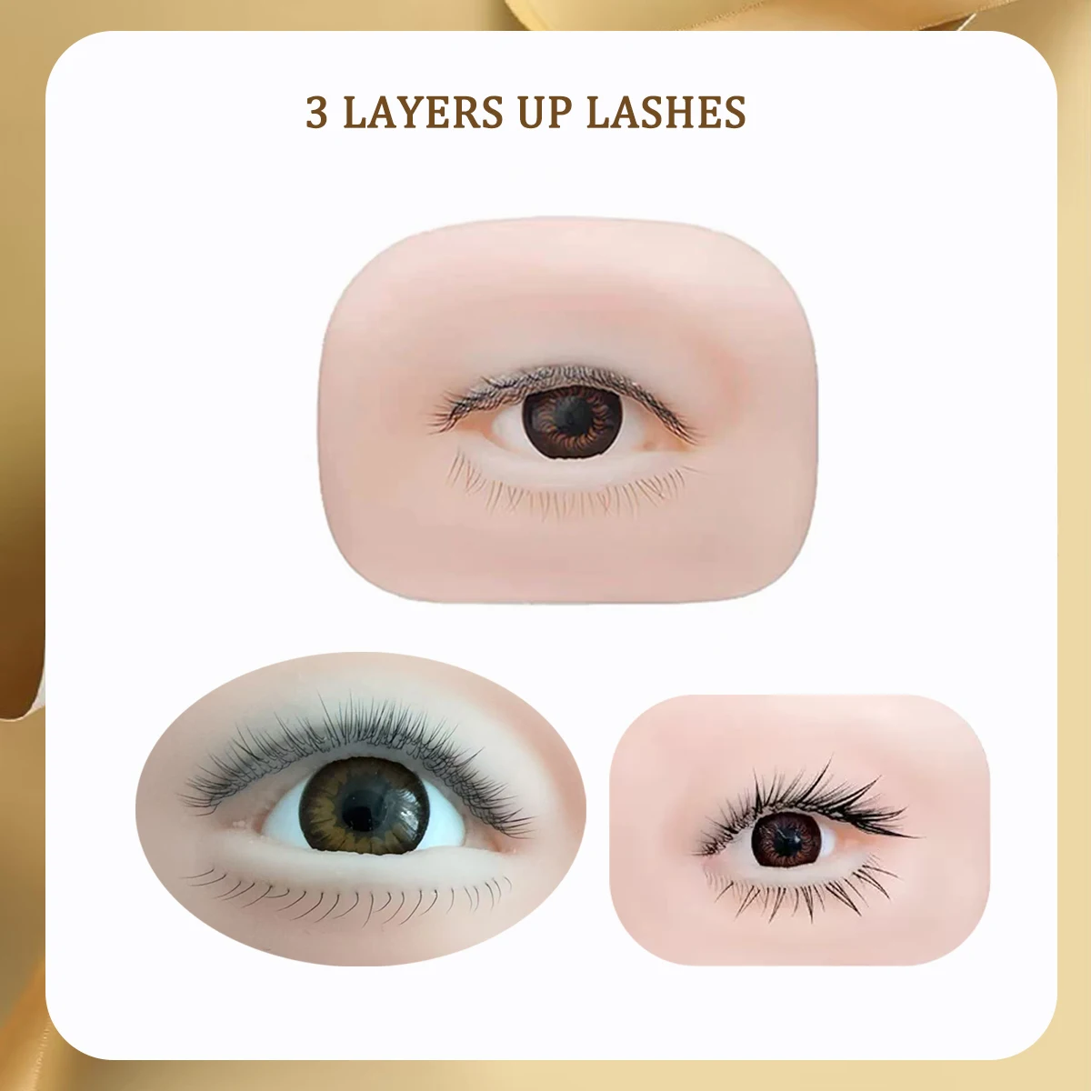 False Eyelash Grafting Training Mannequin Head，Mannequin Eyes for Eyelash Practice, Flat Doll Head, Korean Makeup Products Tool