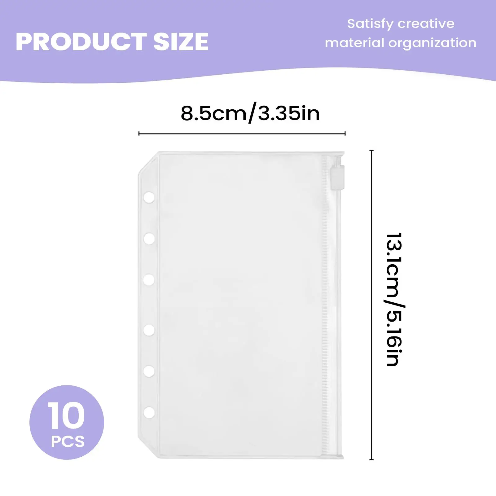 Binder Inserts 10 Pieces Anti-Loss Storage Pockets For 6-ring Binder For Invoice Tax Documents Homework Project Reports