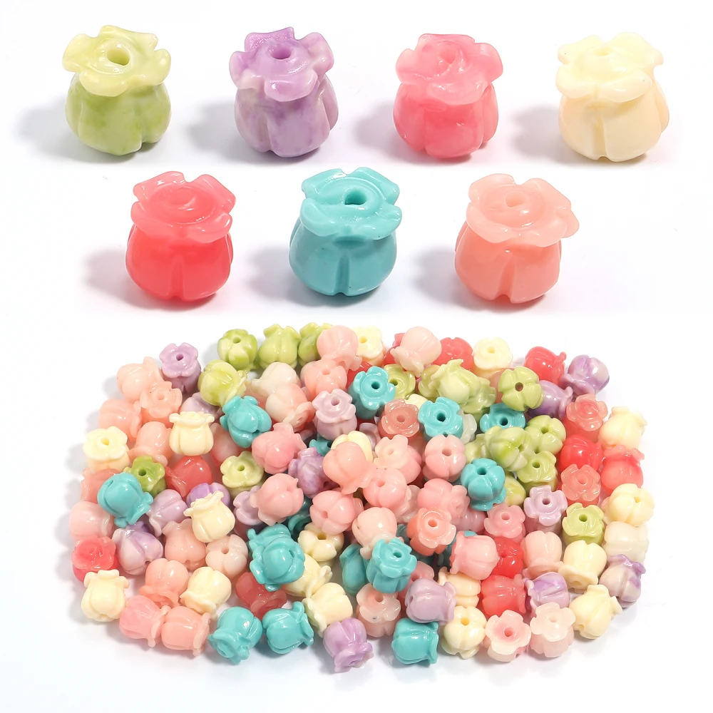 20 Teile/los Nachahmung Korallen Maiglöckchen Blume Perlen Lose Spacer Perlen Für Schmuck Machen DIY Armband Halskette Zubehör