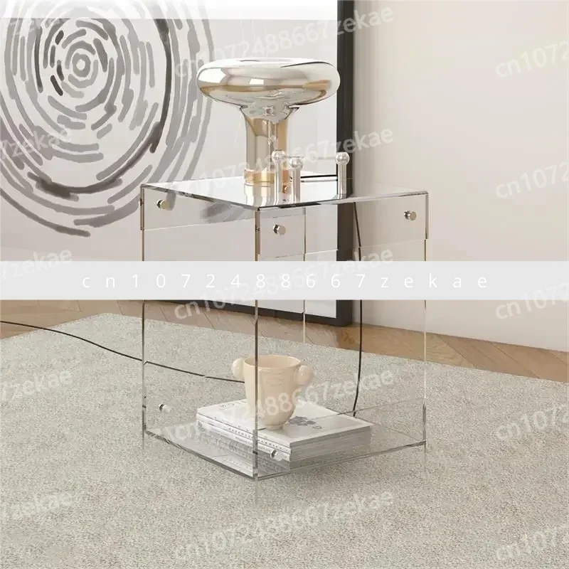 

Стол, акриловые двухъярусные чайные столики для хранения, прозрачные прикроватные журнальные столики в скандинавском стиле, мебель для гостиной, боковой диван