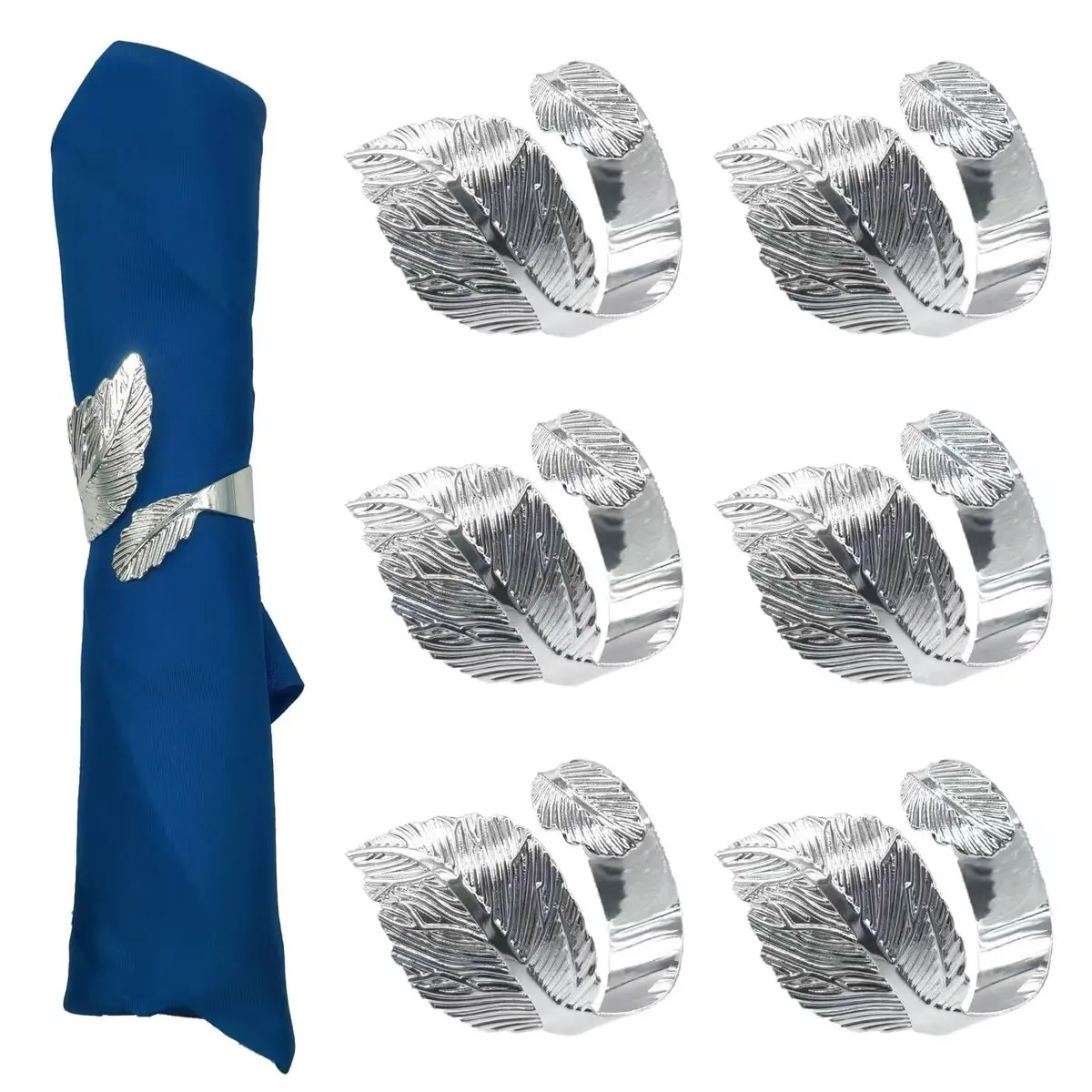 20 Leaf-Shaped Gold Napkin Rings, Shiny Metal Napkin Holders for Table Decoration, Stylish Autumn Bulk Napkin Rings, Suitable for Christmas, Easter, Weddings, Parties, and Elegant Table Gifts