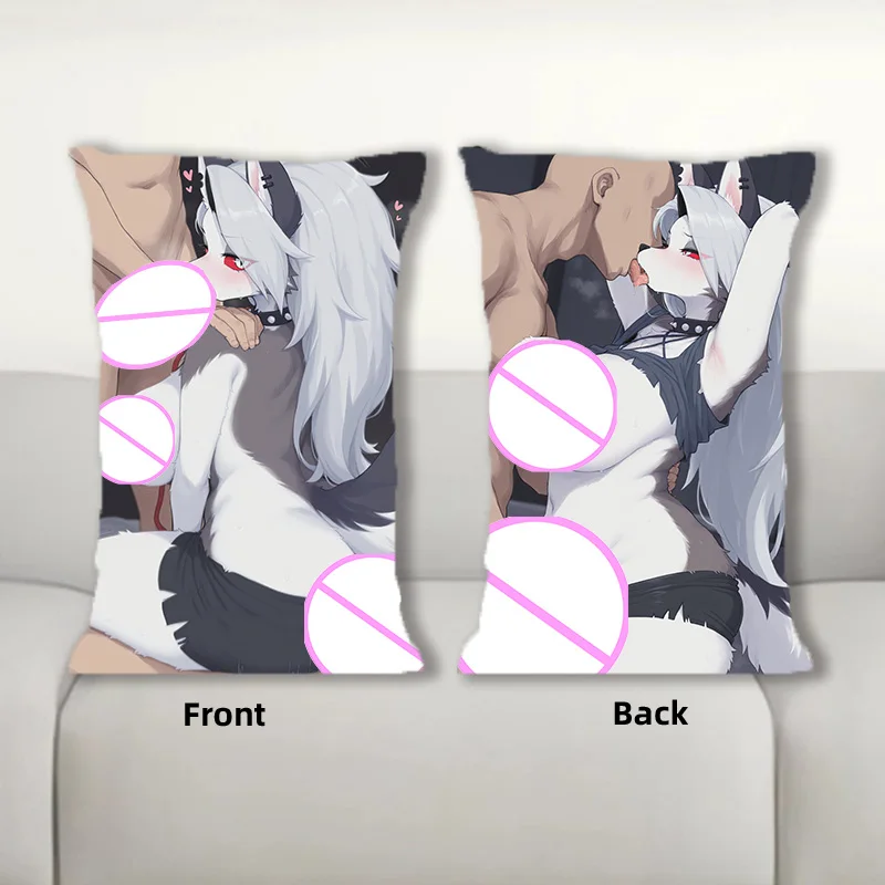 Furry Dakimakura Loona Anime Body Pillow Double Side Print Half Body Throw Pillow Bedding Pillowcase