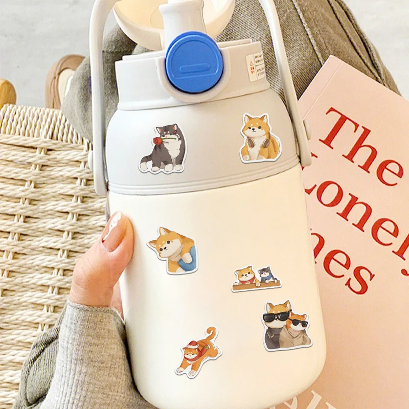 50 قطعة ملصقات شيبا اينو أكيتا لطيف مضحك يتوهم القط الكلاب ملصقات DIY بها بنفسك الديكور ورق لاصق لأجهزة الكمبيوتر المحمول المخططين سجل القصاصات #5