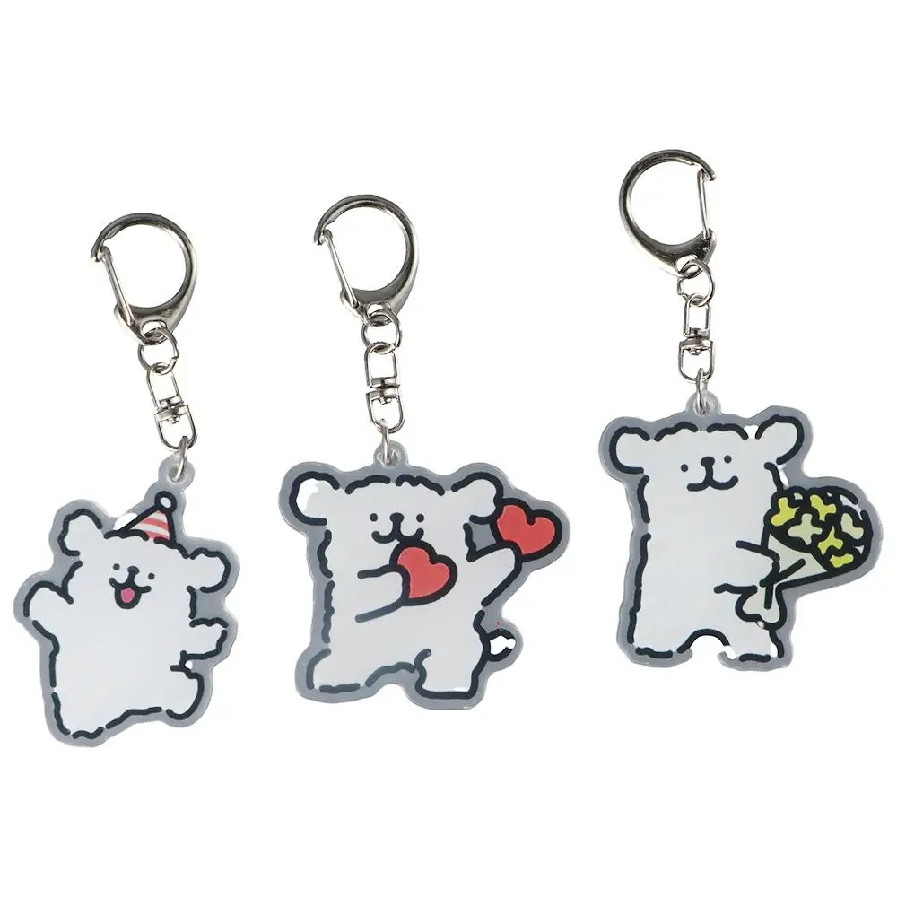 Little White Dog Acrylic Little White Dog Keychain Acrylic Cartoon Acrylic Maltese Dog Pendant Maltese Dog Cute