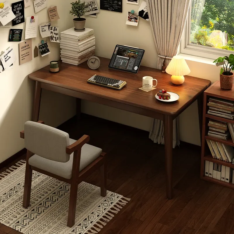 Aeut Compact Writing Desk With Solid Wood Legs Simple Study Table For Home Office Student Computer Workstation
