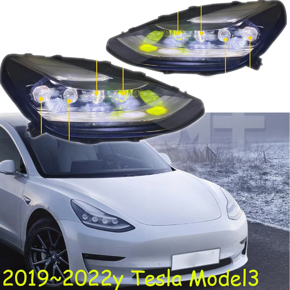 car bumper headlamp Tesla Model3 headlight ALL IN LED 2019~2022y car accessories head lamp Tesla Model3 fog lamp