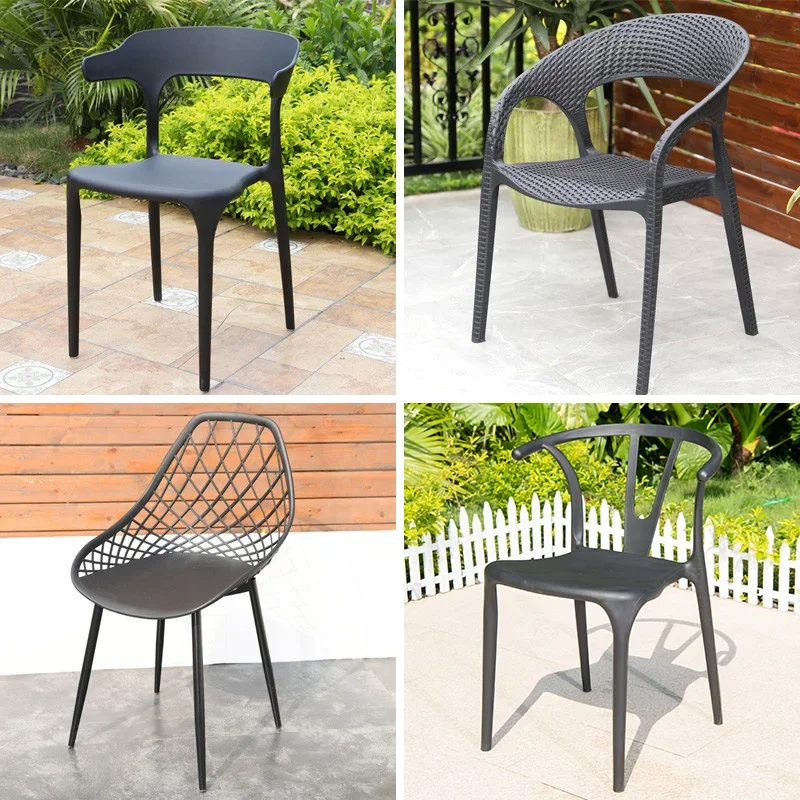 Nordic leisure outdoor sunscreen single chair plastic waterproof balcony milk tea shop cafe courtyard garden outdoor dining chai