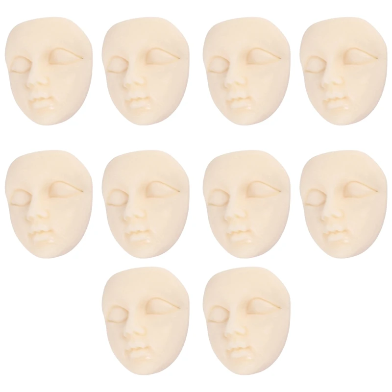 10Pcs Mini Masks Resin Mask Flatback Cabochon Beige Girl Face Flatback Scrapbooking Diy Hair Bow Center Crafts Making