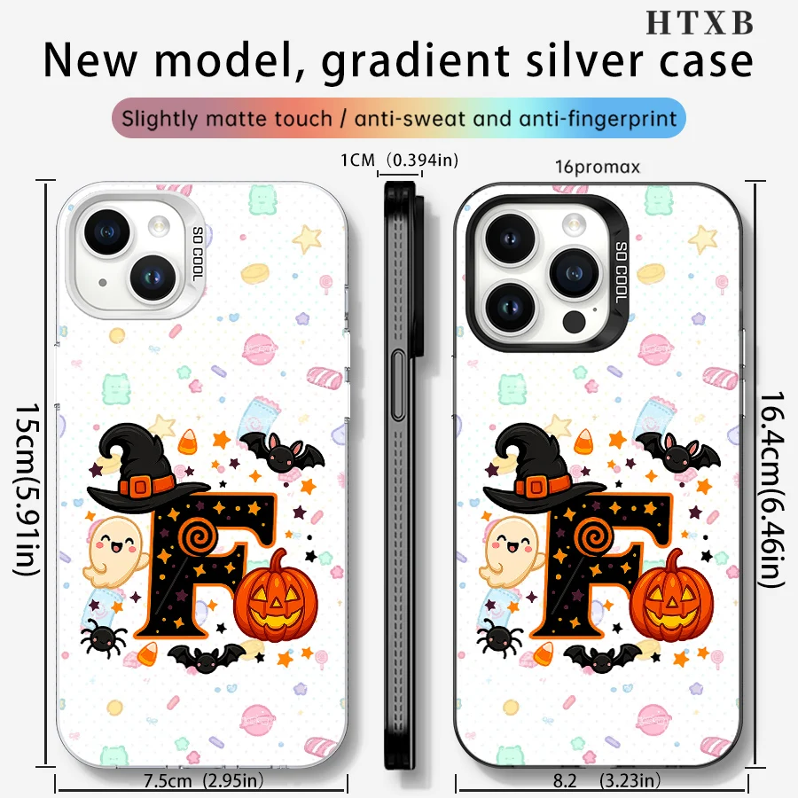 할로윈 레터 F 아이폰 17에서 11 프로 맥스 플러스용 폰 케이스