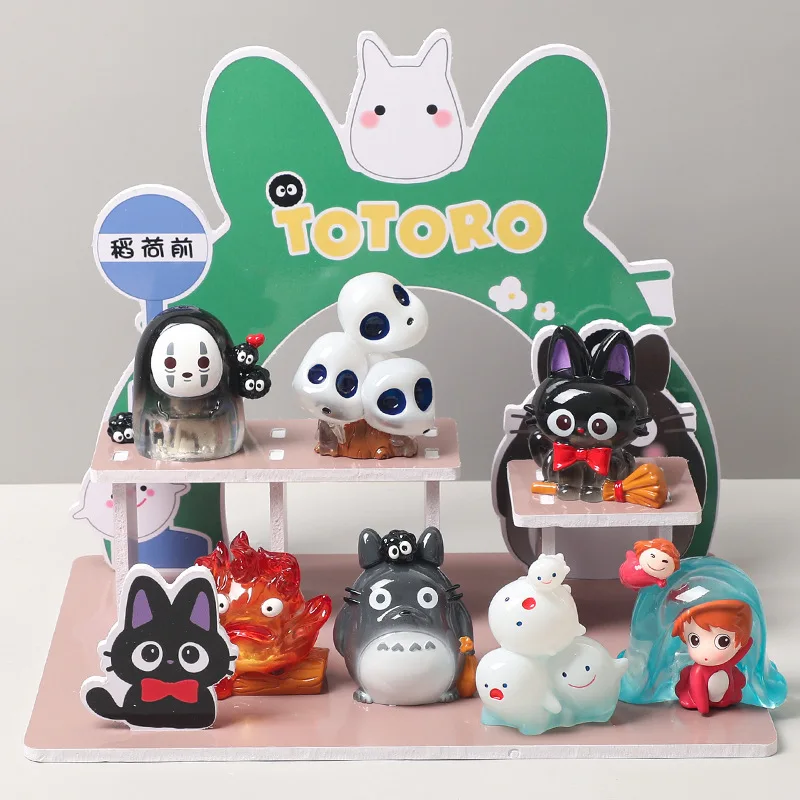 Dalam stok boneka Jepang mengenai Miyazaki hayaoo Elves boks buta Totoro Anime Figurine Desktop boneka Model untuk hadiah anak-anak