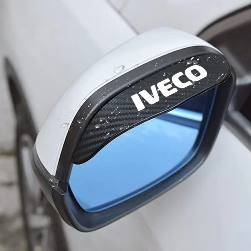 2pcs Car Rearview Mirror Rain Eyebrow Visor Carbon Fiber Car Rearview Side for IVECO Banner 3ft X5 Ft 3ft X5ft Accessories