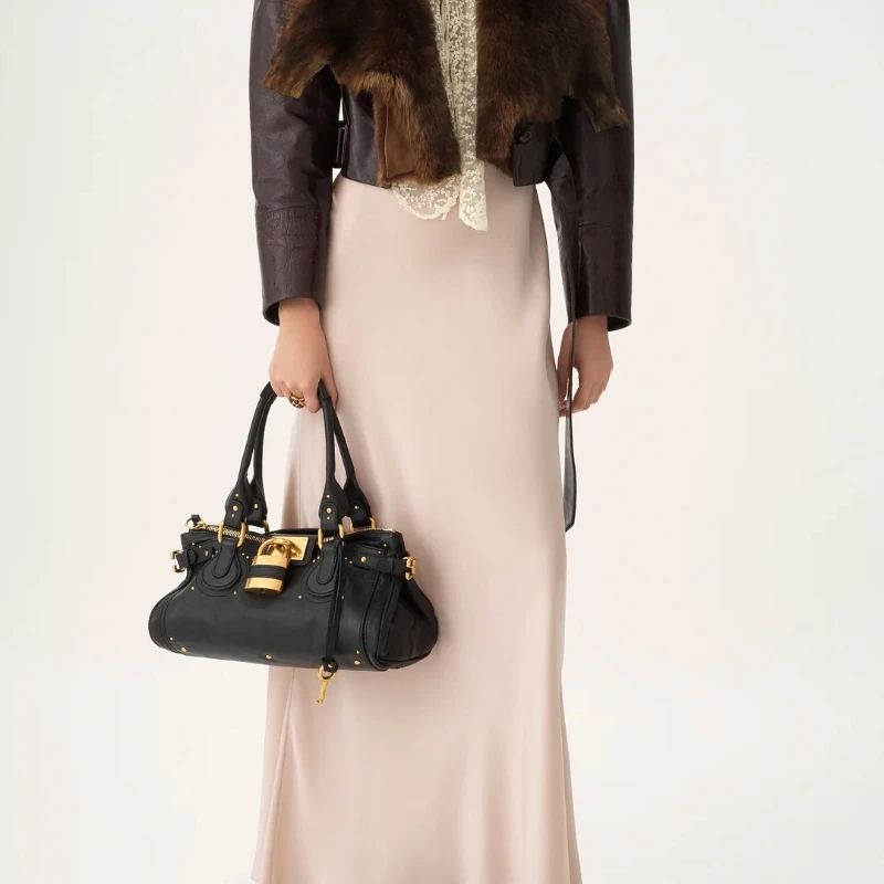 حقيبة بادينجتون، حقيبة نسائية موحدة، حقيبة حمل عصرية بمقبض علوي مع قفل ذهبي، حقائب كتف بتصميم فاخر للسيدات #6