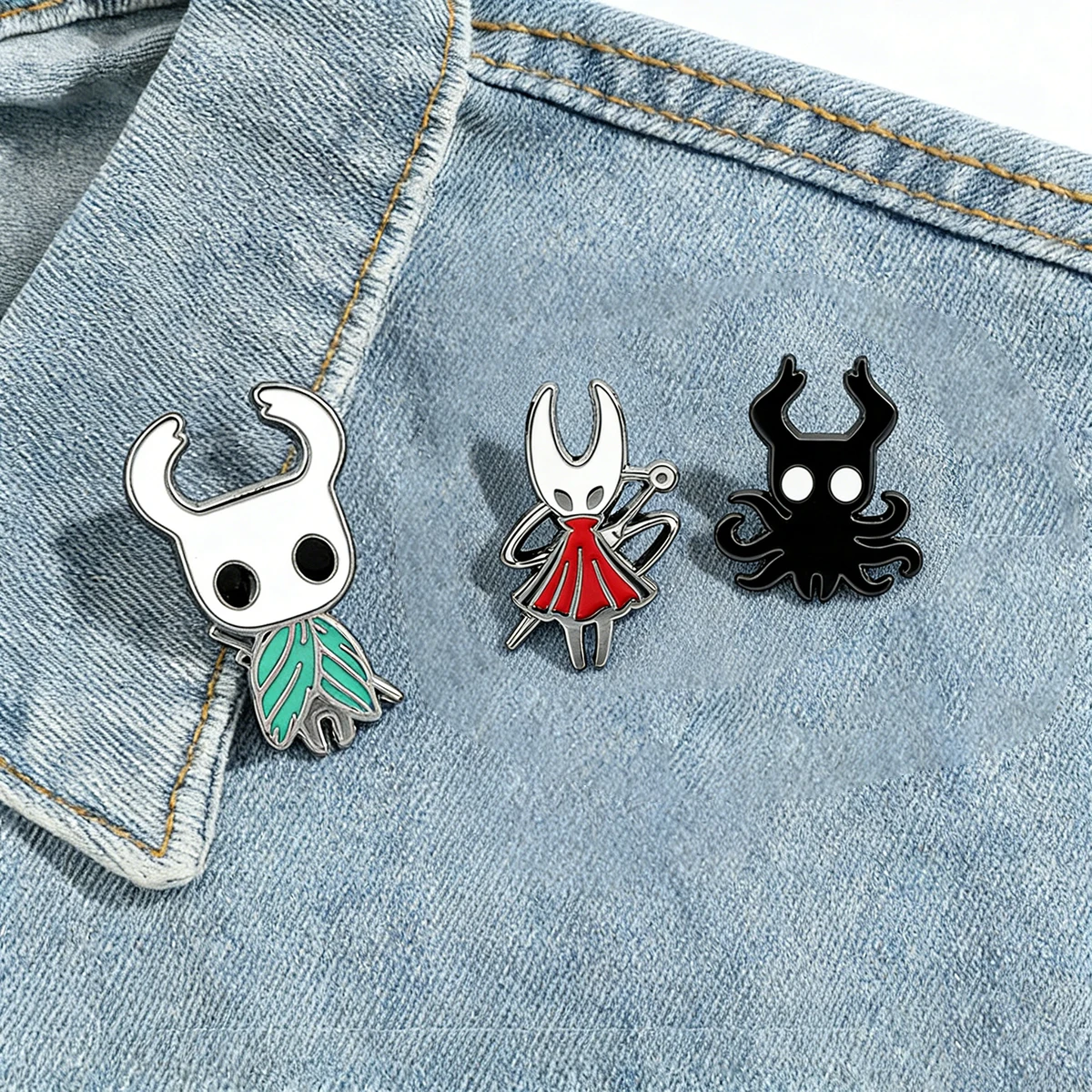 3Pcs/Set Game Hollow Knight Enamel Brooch The Knight Hornet Cartoon Metal Badge Lapel Pin Cosplay Jewelry Accessories Fan Gifts