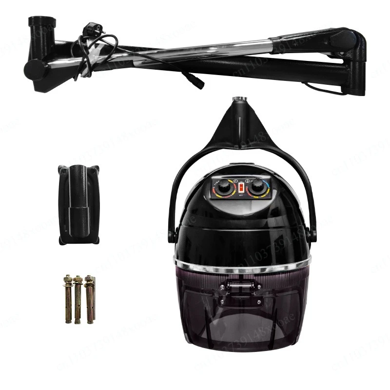 Standing Hooded Hair Dryer with Rolling Base – 3 Temperature Settings, Timer & Ionic Technology for Home & Salon Use
