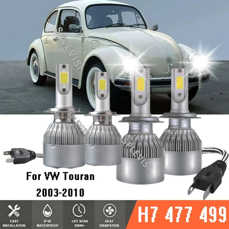 

4x H7 499 Xenon White Xenon High/Low Beam Bulbs Replace LED Kit For Volkswagen VW Beetle 2005-2011 2006 2007 2008 2009 2010