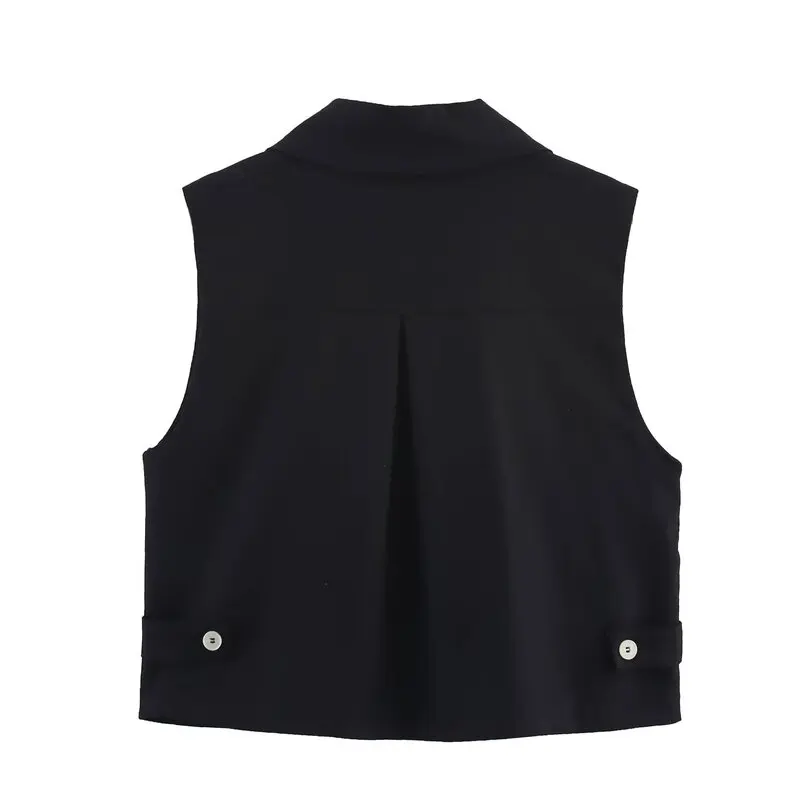 Conjunto de Moda Fena Verão 2025 Colete de Linho Mistu com Gola e Calças Conjunto de Nova Chegada E para Traba...