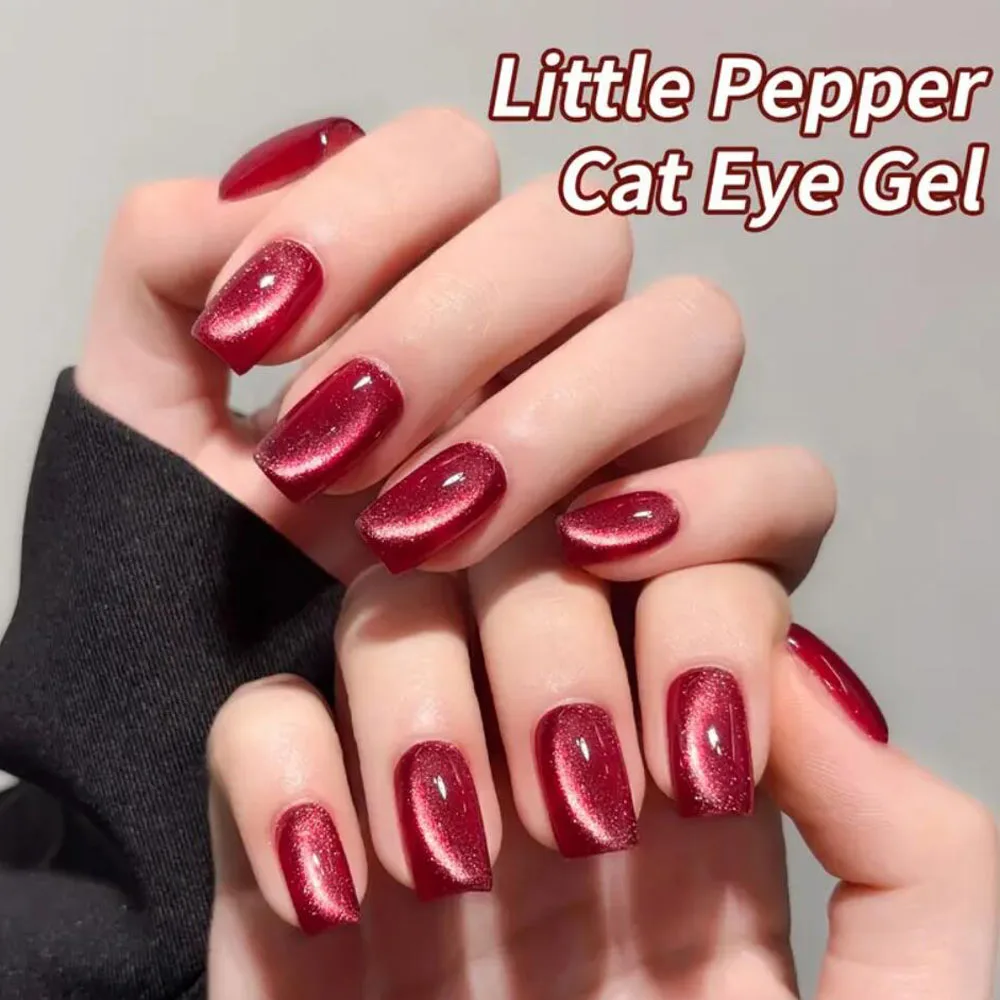 10ml Chili Red Cat Eye Gel Smalto per unghie Super Shiny Arcobaleno Perle di vetro Gatto Magnetico Gel per unghie Traslucido Soak Off Gel per Manicu