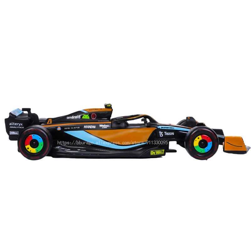 Bburago 1:43 2022 F1 McLaren MCL36 #3 Daniel Ricciardo #4 Lando Norris Alloy Luxury Vehicle Diecast Cars Model Toy