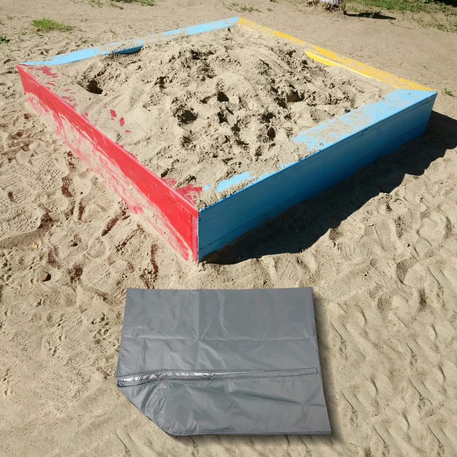 Portable 210D Waterproof Sandbox Cover Square Sandpit Protector for Outdoor Travel Effective Against Sun and Dirt