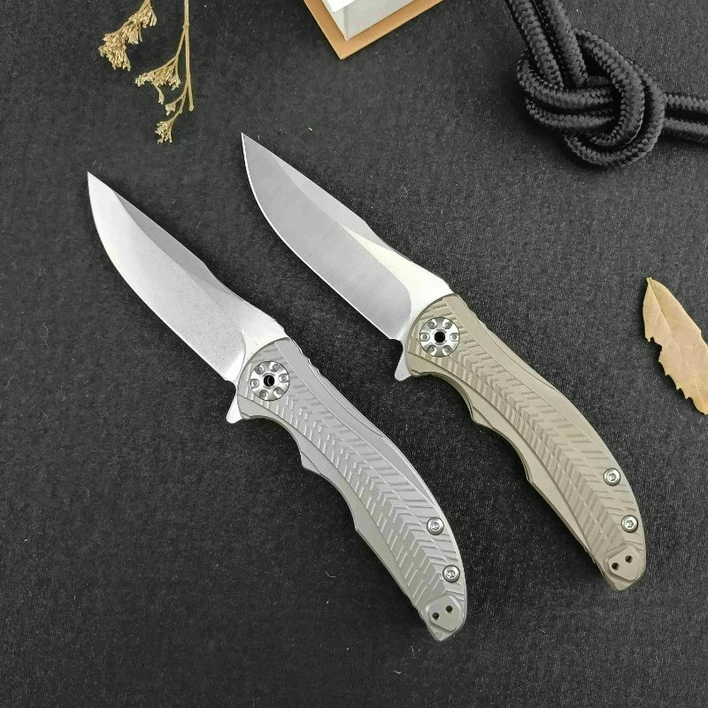

Pocket Folding Knife zt 0609 TC4 titanium alloy Handle edc multitool knives kitchen cutting outdoor Camping tactical knife