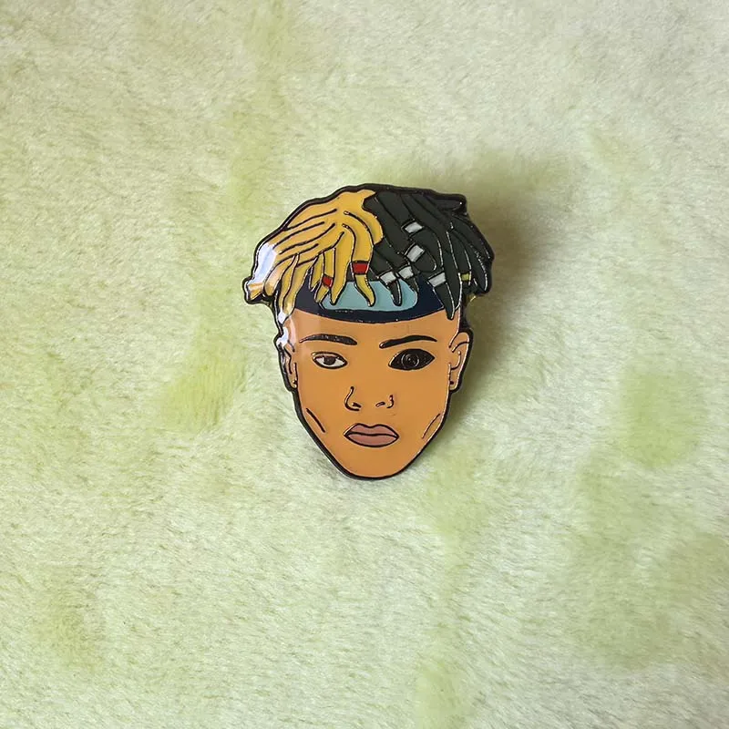 

50pcs Hip-Hop Cool Rap Cartoon Collar Pins Brooch Trendy Creature Enamel Badge Raper Character Musician Lapel Pin