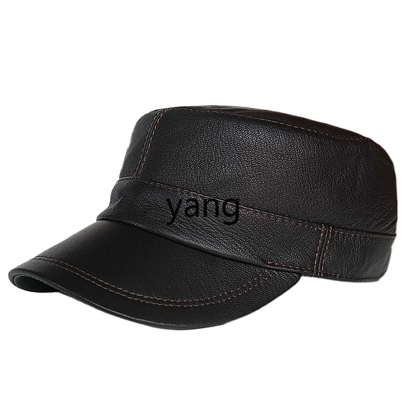 

LMM middle-aged and elderly autumn and winter Zhongshan hat single-layer youth sheepskin baseball hat