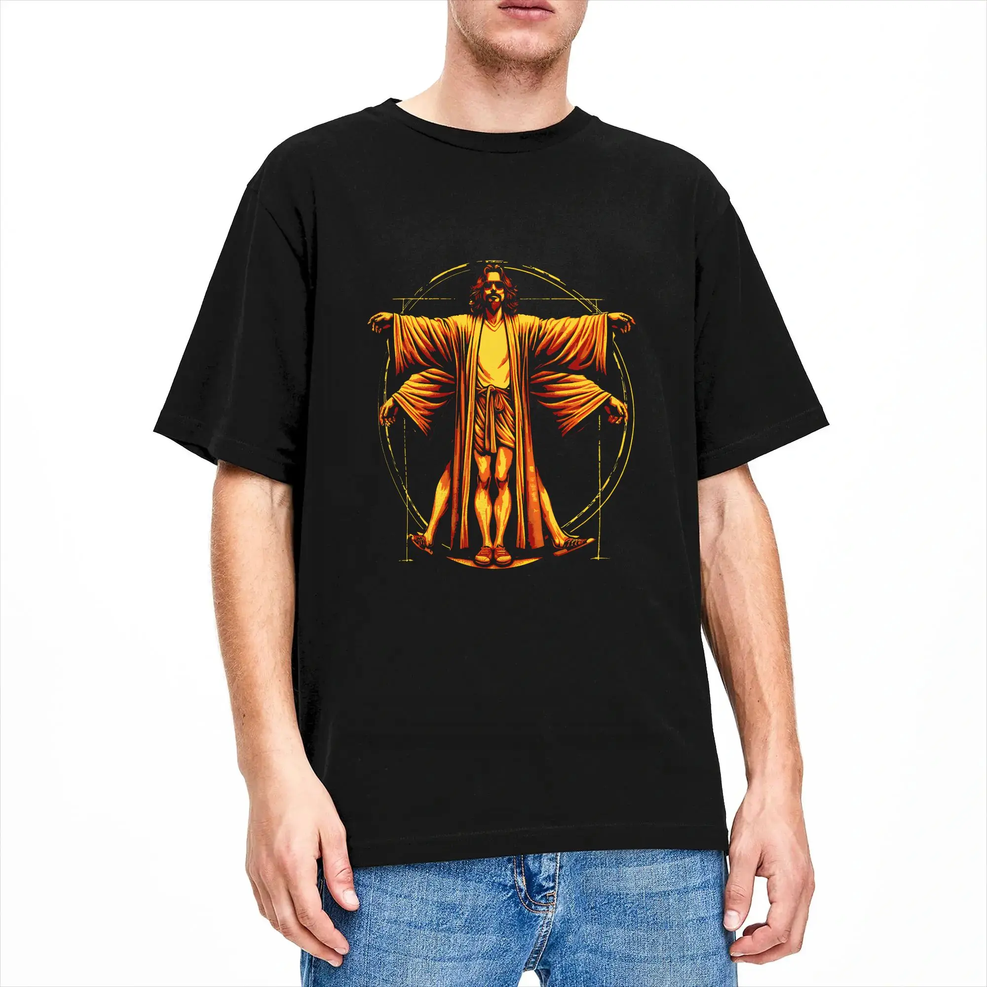 Harajuku T-Shirt Summer Vitruvian Dude Da Vinci Vitruvian Man Big Lebowski Fashion T-Shirts  100 Cotton Tshirt for Couple Tops