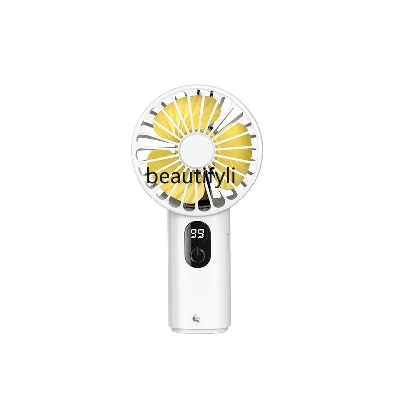 

Digital Display Handheld Fan Compact Portable Adjustable Mute Power Display Pocket Mini Fan
