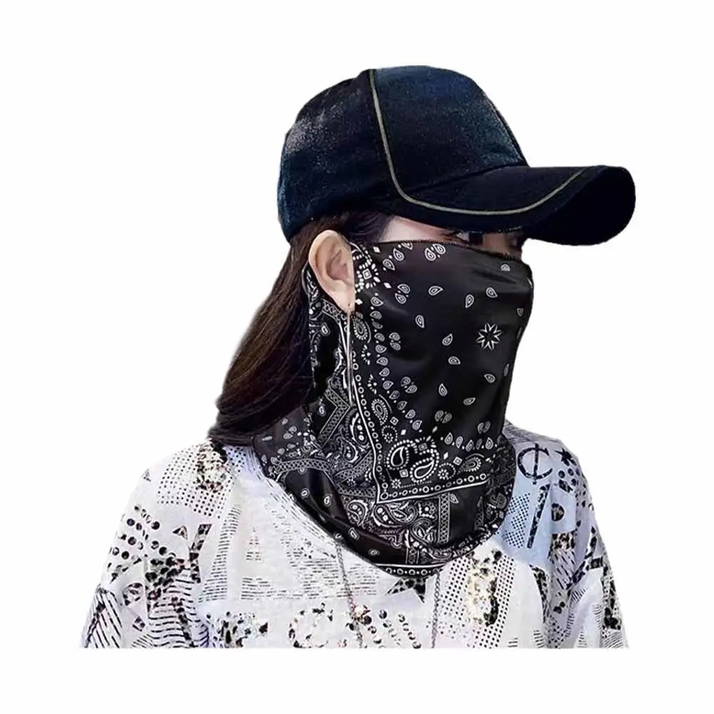 Fashion Punk Sunscreen Mask For Men Women Summer Face Neck UV Protection Ear Scarf Hip Hop Outdoor Sports Cycling Bandana Scarfs