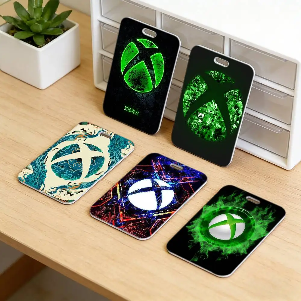 X-Xbox Game Comfortable Neck Strap Lanyard with Transparent ID Card Holder, Durable Card Cover for Employee Office Badge.