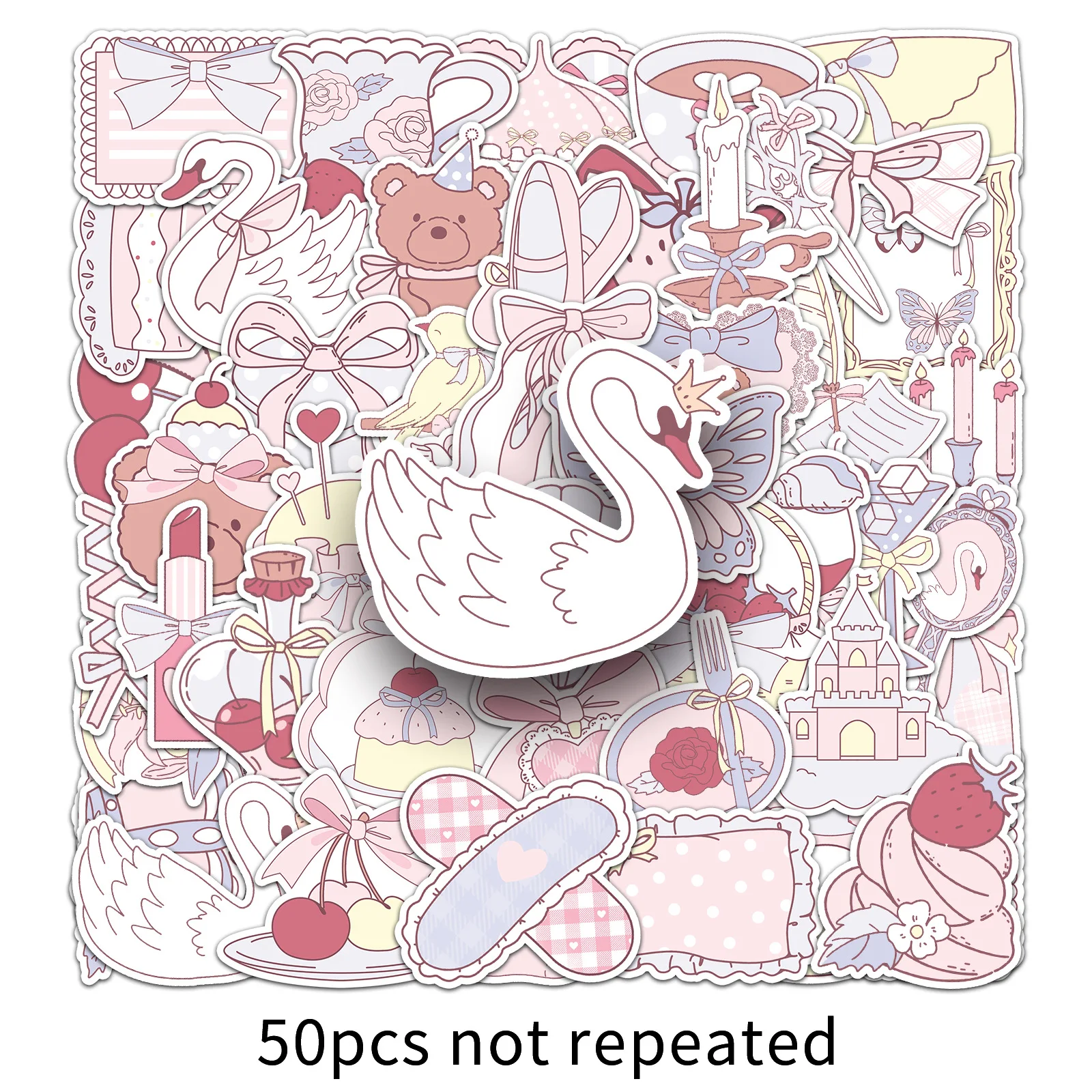 50PCS 귀여운 소녀 발레 스타일 만화 방수 스티커 장식 DIY 노트북 모바일 기타 가방 워터 컵 낙서