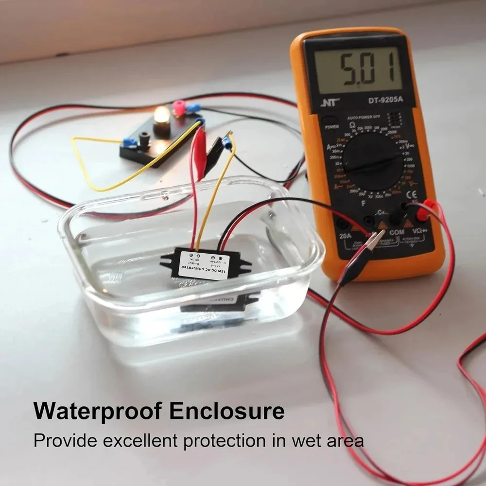 dualUSB/USB-A/Type C Female/open Wire Converter 12V to 5V Waterproof CE Power Adapter Step Down Module DC-DC