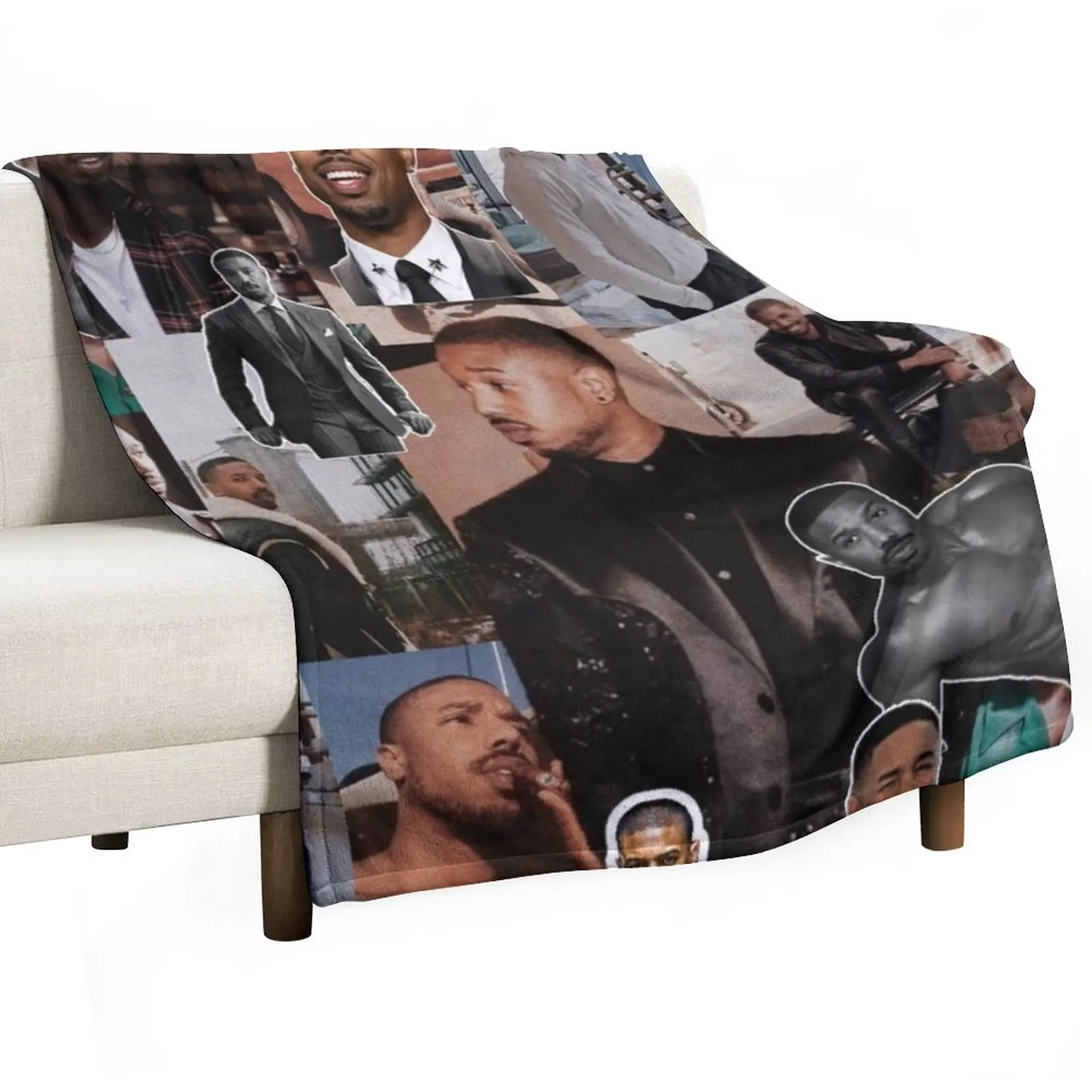 

Michael B. Jordan photo collage Throw Blanket Sofa Plaid Beach Blankets