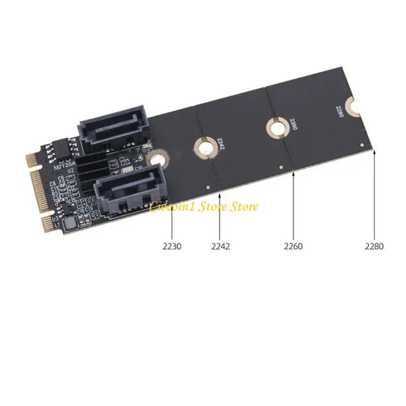 

A3PC NVME to 6 Ports Adapter M.2 to Adapter M 6Gbps SSD to SATA3 Expansion Card With Cables For Desktop
