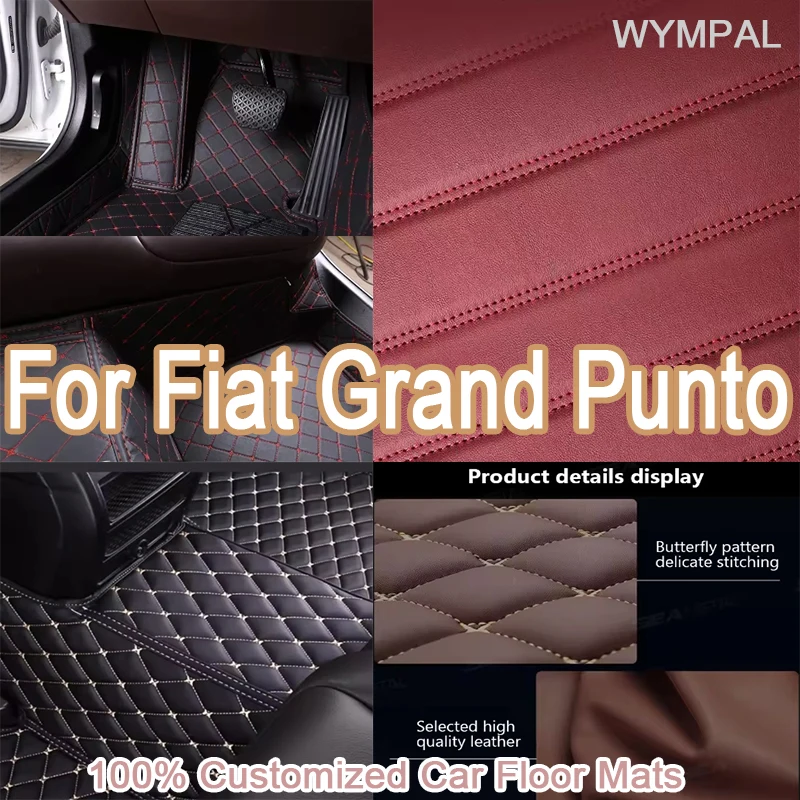 

Luxury Custom Automotive Car Floor Mats For Fiat Grand Punto 2005 2006 2007 2008 Auto Luxury Leather Men Women Car Mats Full