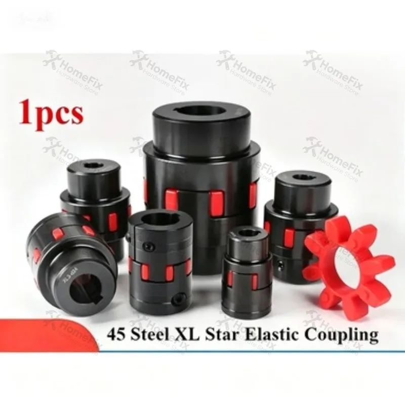 1PC XL1 D40 L66 Star Elastic Coupling 45# Steel Plum Shaft Coupler 8-24mm Bore
