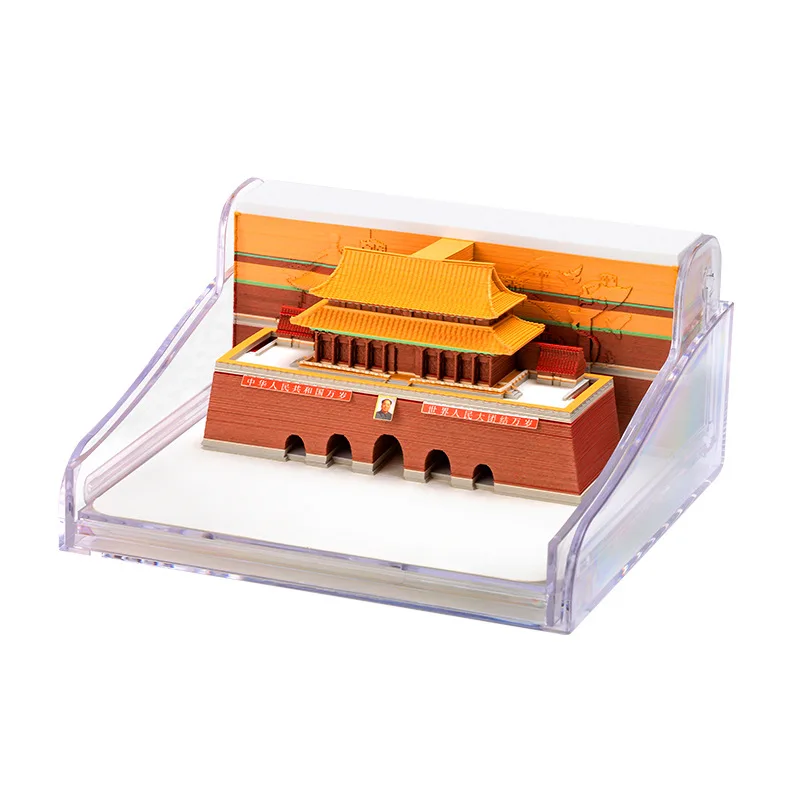 Pequim tiananmen cultural presente criativo lembrança 3d estéreo escultura em papel nota pegajosa ornamento decorativo presente criativo