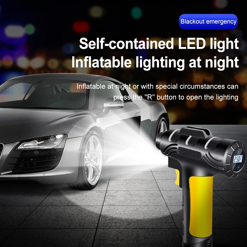 120W Wireless/Wired Car Air Pump Electric Portable Car Air Compressor Tire Air Pump 150PSI For Car Bike Motorcycle Tyre Inflator