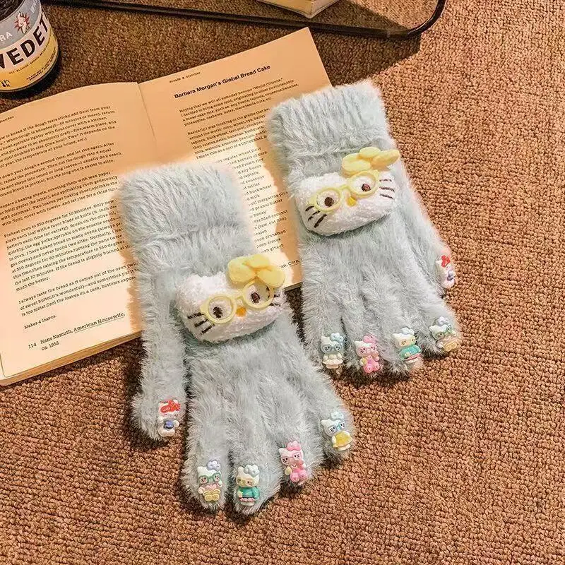 قفازات Sanrios للفتيات Hello Kittys Student قفازات ركوب الدراجات الدافئة المحمولة متعددة الاستخدامات مريحة لينة مطبوعة الإبداعية الساخن بيع #1