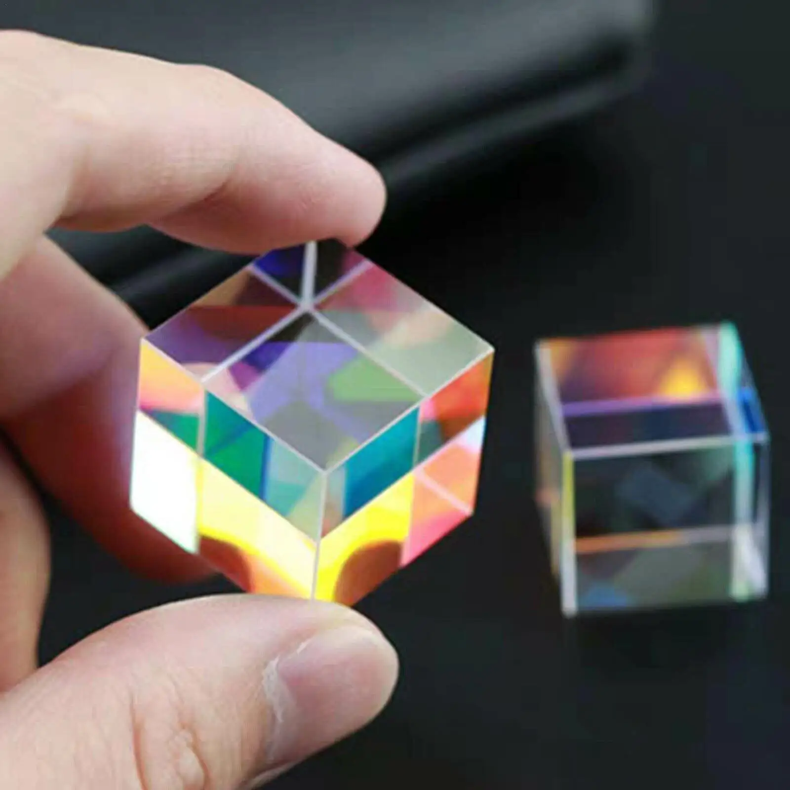 Optical Glass Prism Dichroic Cube Design Cube Prism RGB Combiner Splitter Educational Gift Class Physics Educational Toy