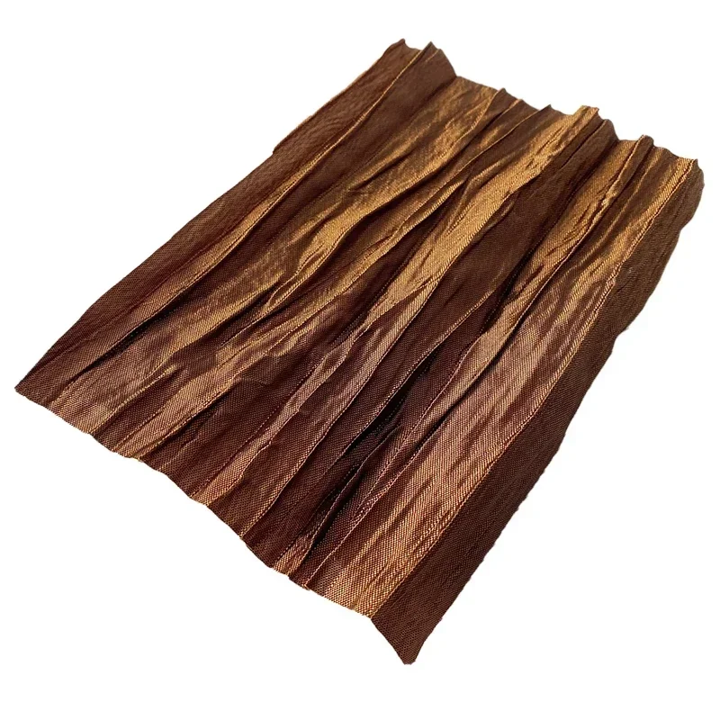 Irregular Pleated Fabric Glossy By Meters for Dress Skirt Shirt Windbreaker Diy Sewing Designer Cloth Soft Comfortable Plain Red