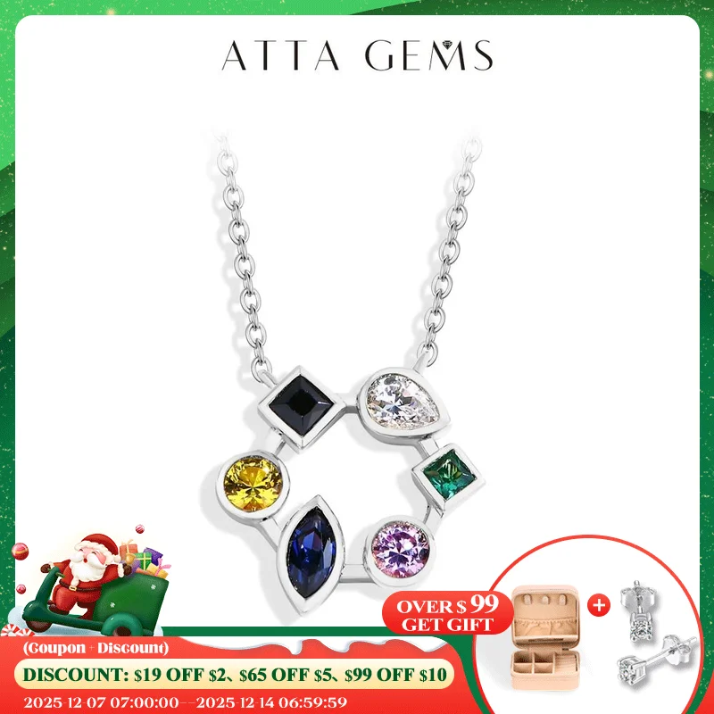 

ATTAGEMS S925 Sterling Silver Necklace 18K Yellow White Gold Plated O-chain Pear Zircon Marquise Sapphire Jewelry Gift For Women