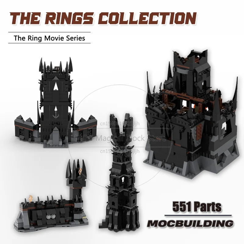 The Rings Collection Mini Moc Building Blocks Tower And Black Gate Bricks DIY Assembly Display Model Toys Xmas Gifts