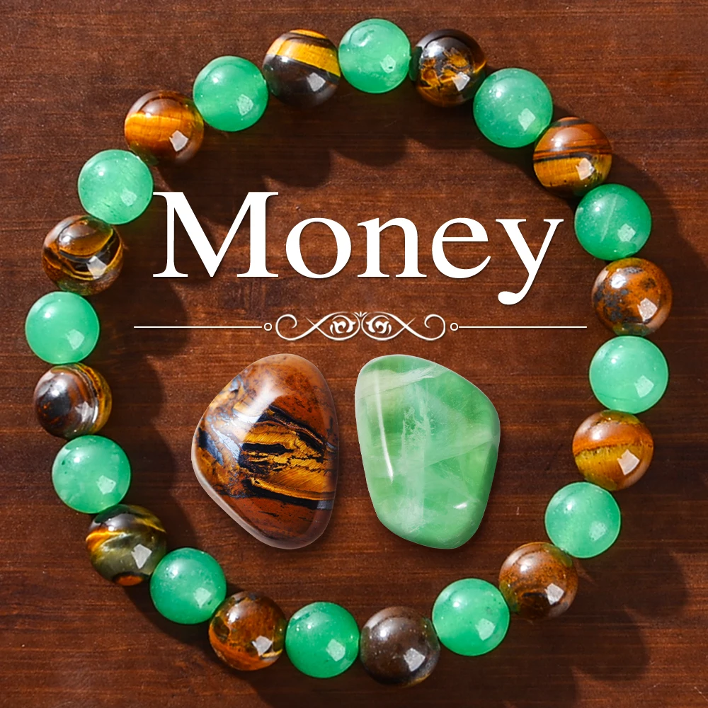 3pc Wealth Attraction Tiger Eye Stone Bracelet Set, Gift