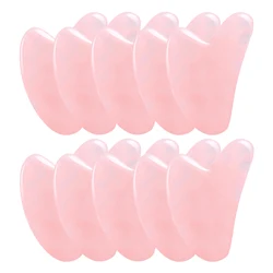 Wholesale 5/10 PCS Natural Jade Stone Rose Quartz GuaSha Board Massage Tool Face Lift Guasha Scraping Beauty Health Dropshipping