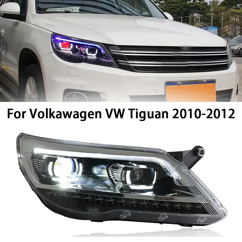 Auto Parts Headlights For VW Tiguan 2007-2012 Passat B8 Styling LED Daytime Lights Dual Projector DRL Car Accesorios