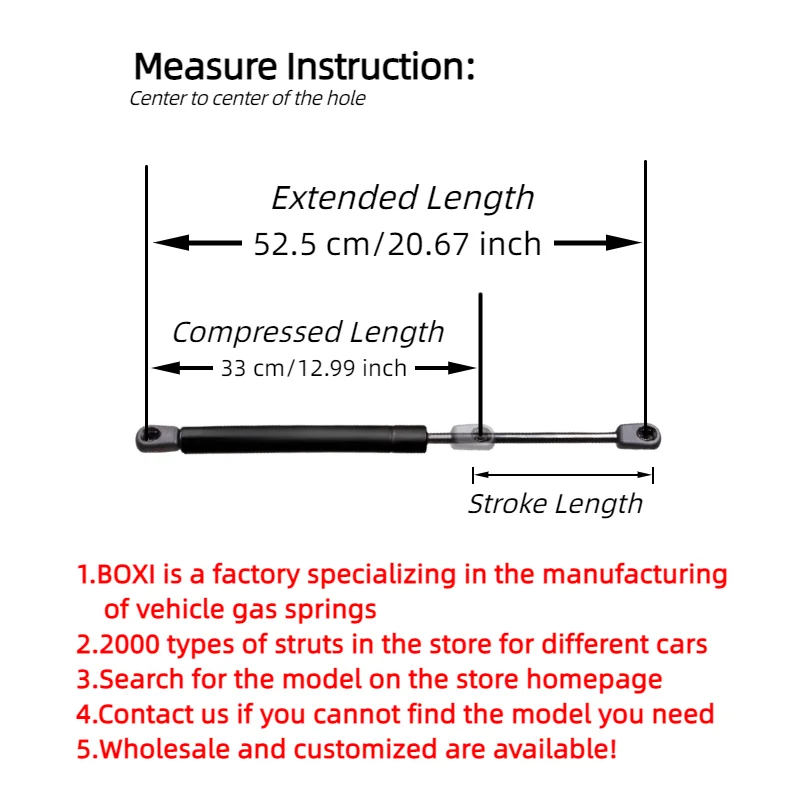 BOXI 2Pcs Gas Struts Lift Supports OE SG226030 PM1110 6663 For Honda Pilot 2009 - 2012 Rear Hatch Strut Without Power Liftgate