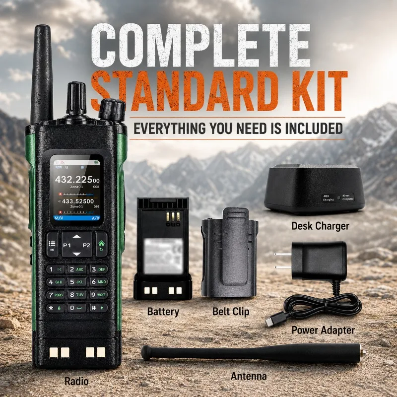 UV32 Walkie Talkie, High Power GPS Outdoor 10-Mile Range Off-Road Two-Way Radio  Handheld for Driving Overlanding & Adventure